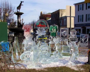 Spotlight: Mount Holly | History, Homes & Downtown Living 2 Ice sculptures displayed in downtown Mount Holly NJ during a community winter event