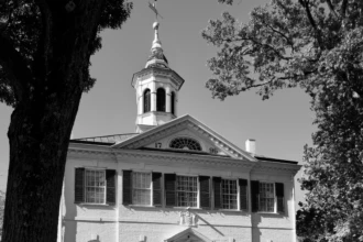 Historic Burlington County courthouse symbolizing women in government and political leadership in Burlington County New Jersey
