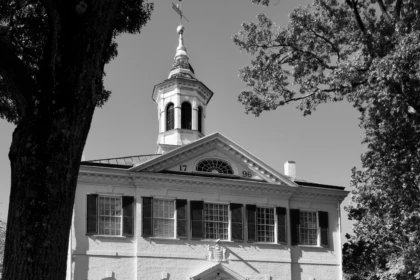 Historic Burlington County courthouse symbolizing women in government and political leadership in Burlington County New Jersey
