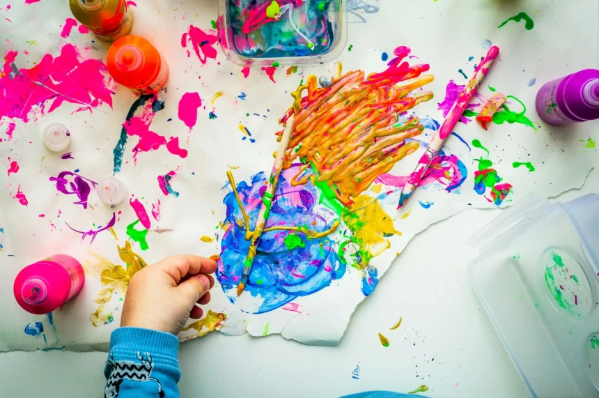 Colorful paint and art supplies representing creativity and women-owned businesses in Burlington County New Jersey