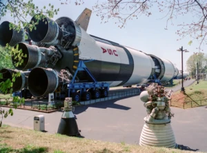 Saturn V rocket on display at the U.S. Space & Rocket Center in Huntsville, Alabama.