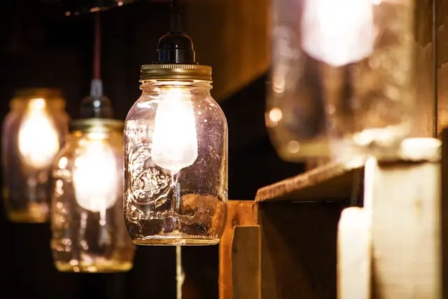 Earth Day at Home: 8 Smart Ways to Reuse Everyday Items 2 Glass jar pendant lights used for warm decorative lighting