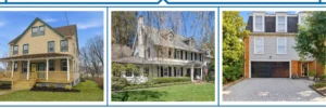 Different home styles in Moorestown NJ including renovated homes, classic historic properties, and newer construction