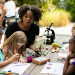 Children participating in outdoor summer camp activities in Burlington County NJ